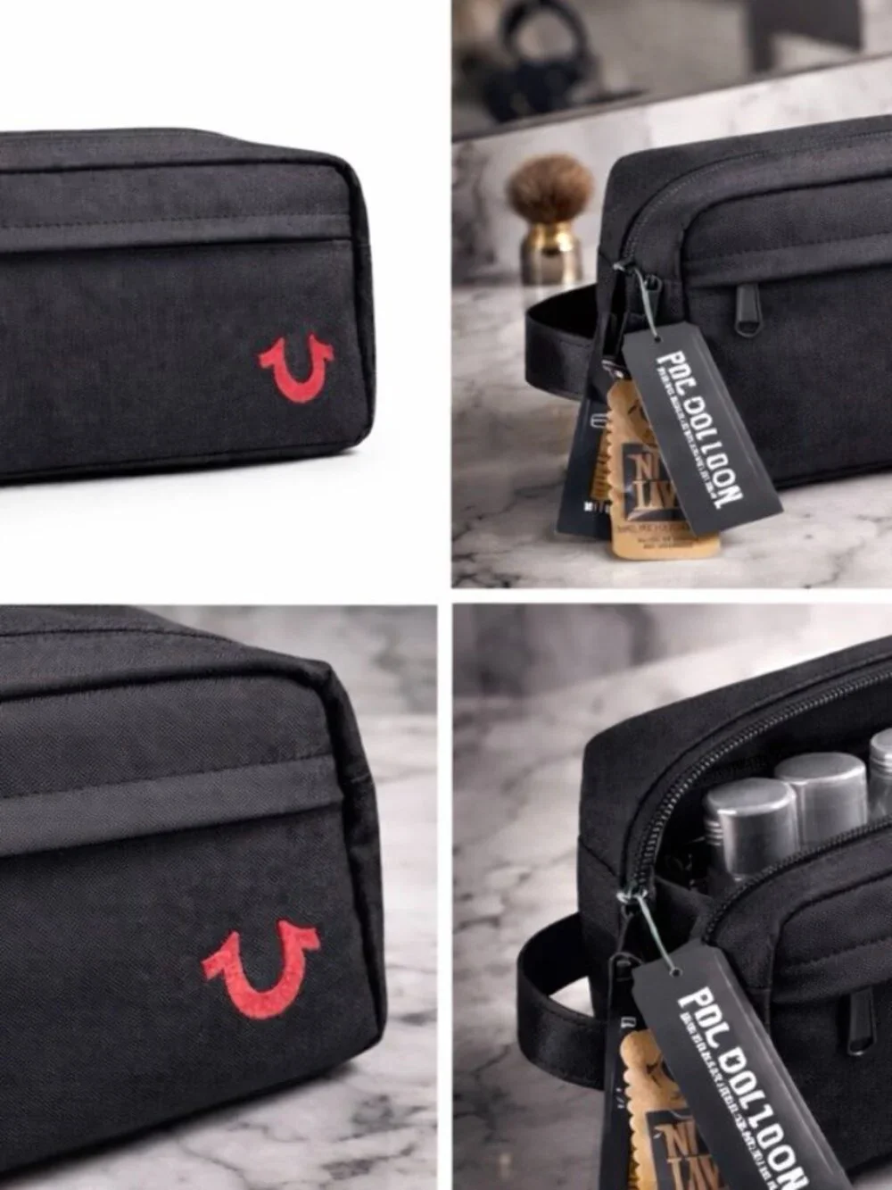 True Religion Black Belt Bag for Men